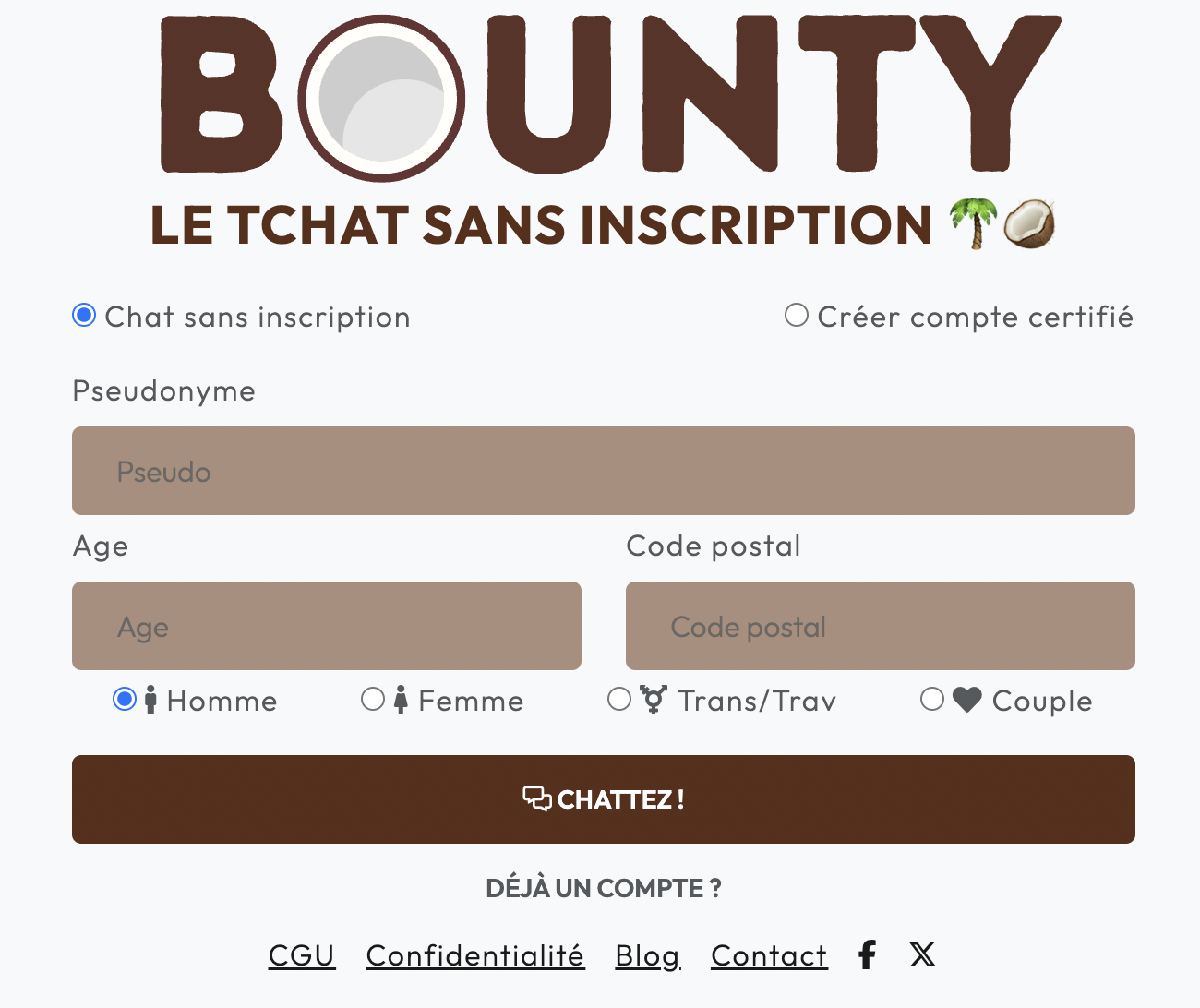 Bounty le tchat sans inscription